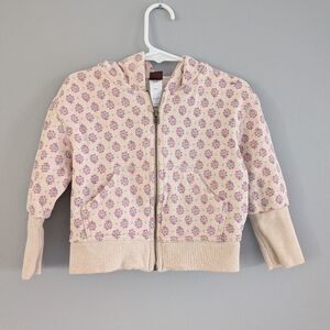 Tea Collection Zip-Up Hoodie Girls Size 4 Pink & Blue Floral Print